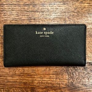 Kate Spade black leather wallet NEW